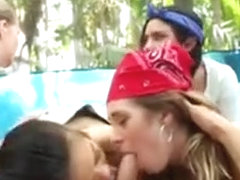 Teen Besties Group Sex With Lucky Dude In A Camping Area