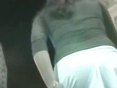 Sexy girl touching her own ass in public voyeur video
