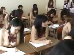 Naked in school Japanese schoolgirls under observation