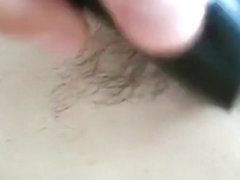 Shaving my hairy cunt