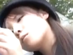 Asian Police Person Momo Gives Arousing Blowjob In Public