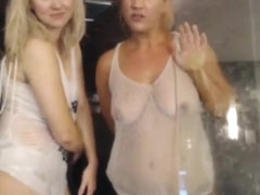 Webcam Blondes - Back from Retirement!!! Shower and Feel Each Other Up
