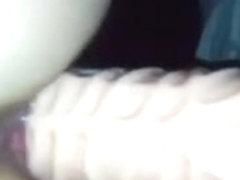 Japanese shaved wet cunt screwed with ribbed dildo