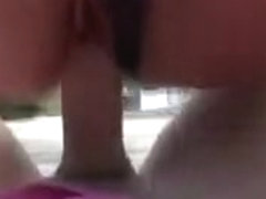 Busty euro sweetie rides sucks and rides cock in public in