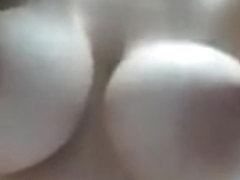 Big tit cam MILF rubs tits and pussy on webcam