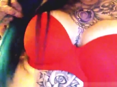 Tatted Big Titted Vixen Jaiden Scott Fingers Her Tight Pussy