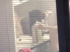 Window voyeur hot clip of naked babe getting dressed