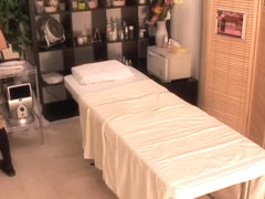 Japanese slut fucked hard in doggy style by her massagist