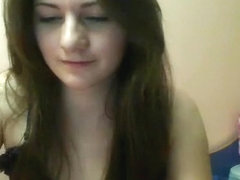 So sexy brunette girlfriend make a great webcam strip fun video