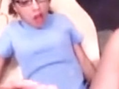 Nurse in glasses pawns her twat and fucked in the backroom