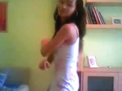 Spanish beauty dancing at home