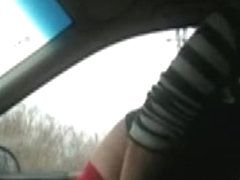 In the car with slut