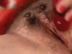 Aged non-professional copulates her chubby shaggy vagina until its admirable and