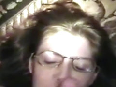 Blowjob in Glasses ends in facial cum
