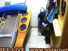 Solarium Cam 2 Girls Masturbates on real Live Voyeur Solarium