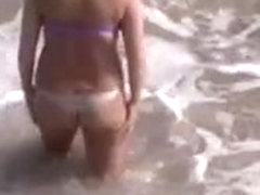 Nice thong voyeur of girl at PR beach