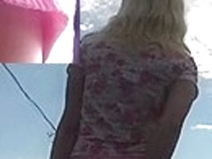 Hawt view up pink petticoat