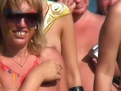 In my amateur voyeur vid, sluts are naked on a beach