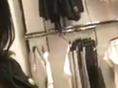 Busty Dark Haired Babe Gives Head in the Changing Room - GJ