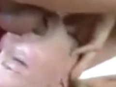 Hot Skinny Blond gets Her Throat Fucked