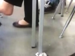 Check out her feet in class.