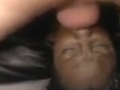 Fat Black Amateur Ghetto Pig Choking On White Dick