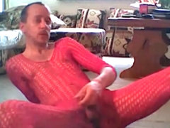 0592 horny Tussy Cross dressing Boy 7c8a1 dick red catsuit