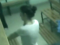Adorable teens spied in school lockers
