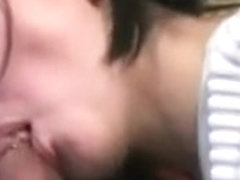 Horny Asian wife gives her man a hot blowjob on bed and fuck