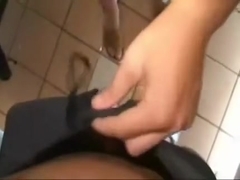 Blowjob and facial in the bathroom