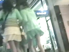 Epic public voyeur up skirt video of a white chick