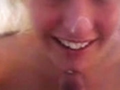 Busty blonde chick gets a facial