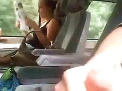 Perverted wank and cums in Train