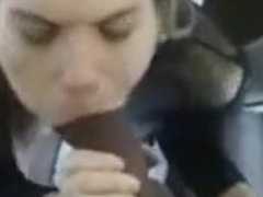 Hot woman eats big black cock with the mouth