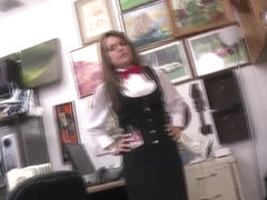 Jasmine Jae shows fat ass in the office
