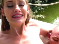 Natural tits teen outdoor and cum in mouth