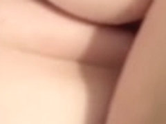 My young milf fingers and toys her pussy then cums when I touch her nipples