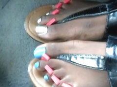 Maya dior silver and blue toes