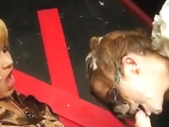 Bitch Gets Obscene At Gloryhole And Coveered With Slime