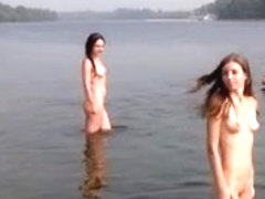 Young nudist beach girl