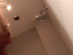 Busty blonde gets fucked in the shower
