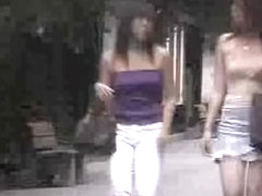 Sweet Japanese babes exposed in public top sharking video