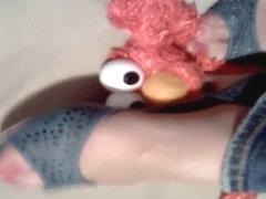 elmo loves my blue heels