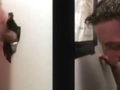 Amateur gay guy tricks straight guy into blowjob in gloryhole