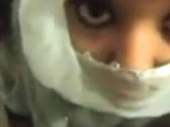 Hijab girl gets a facial