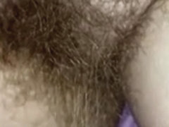 Bulky and curly jungle pussy filmed closeup and fingered