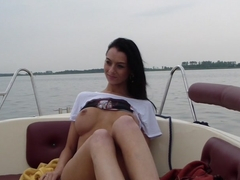 Ella in girl with great amateur tits gets fucked on a boat