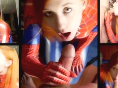 The Amazing Spidergirl teen blow-job - five-screen MattieDoll tribute