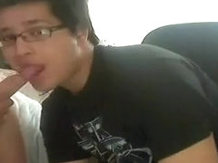 gay nerdy roommate sucking and getting fucked