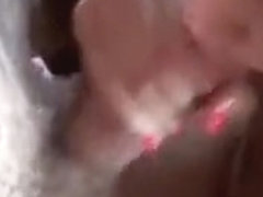 Two bitchy girls sucking penis in POV